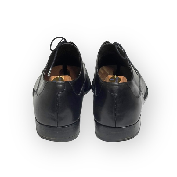 Luxe: Mezlan ♔ Square Toe Stitched Lace Up Dress Shoes ♔ Black Leather ♔ 11.5 ♔ - Picture 3 of 16